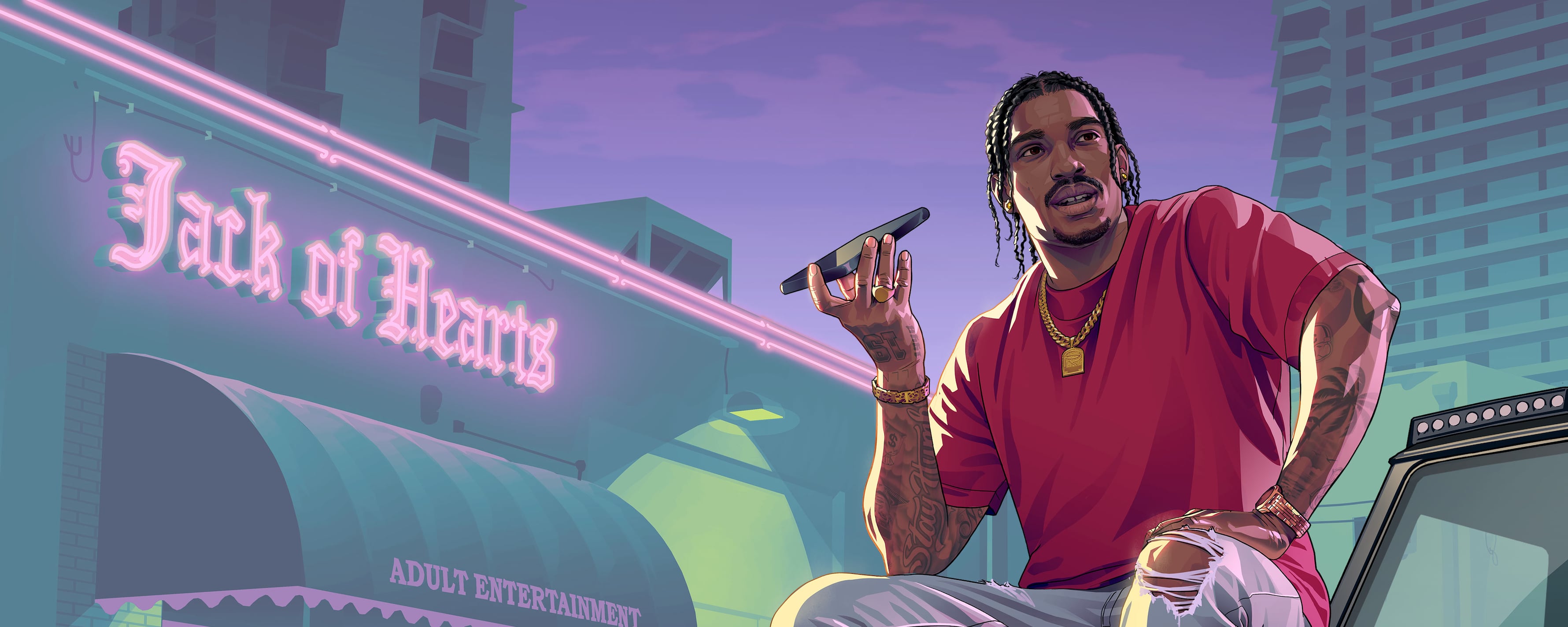 Arte oficial de Vice City em GTA VI.