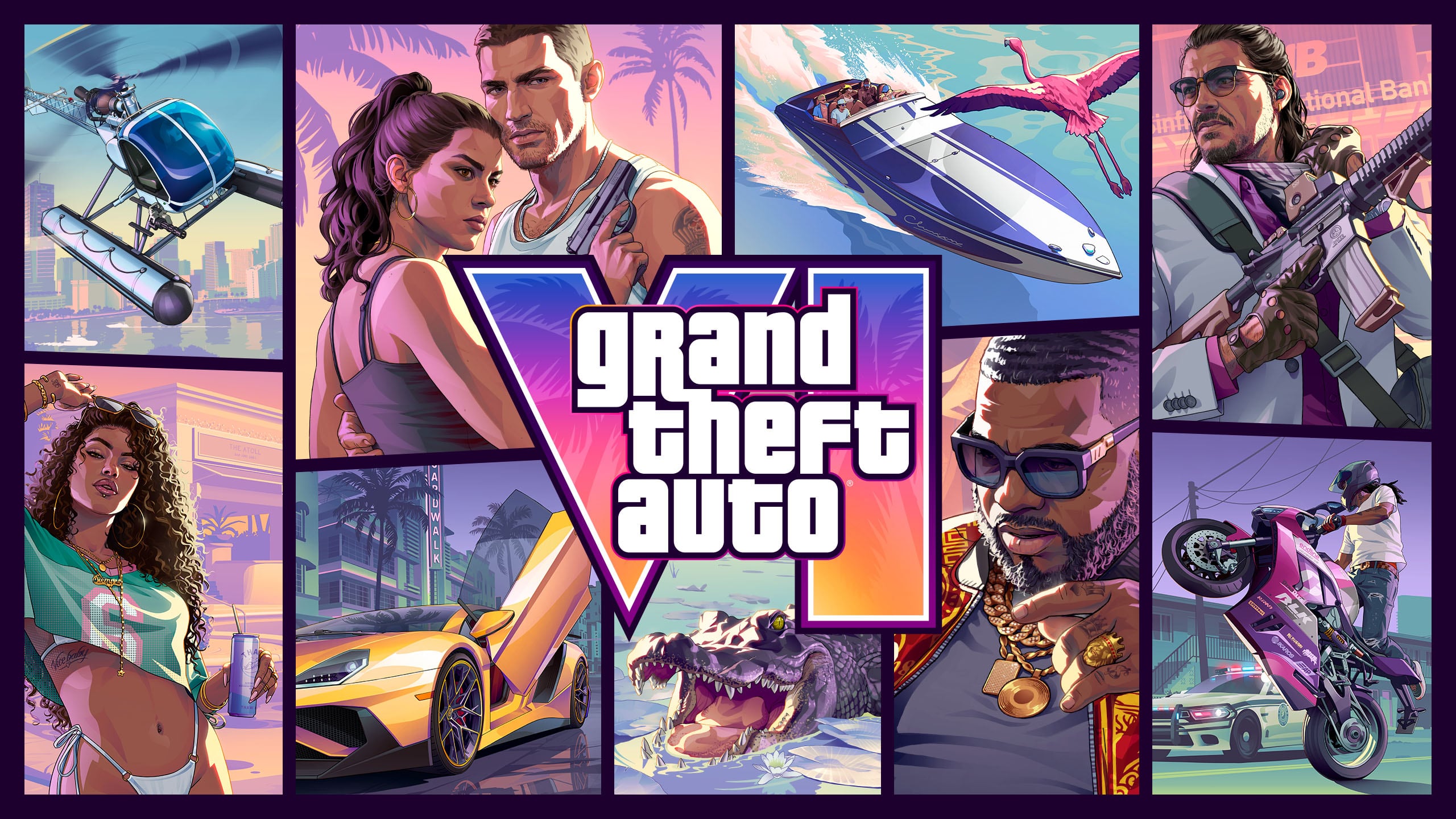Pôster oficial do segundo trailer de Grand Theft Auto VI.
